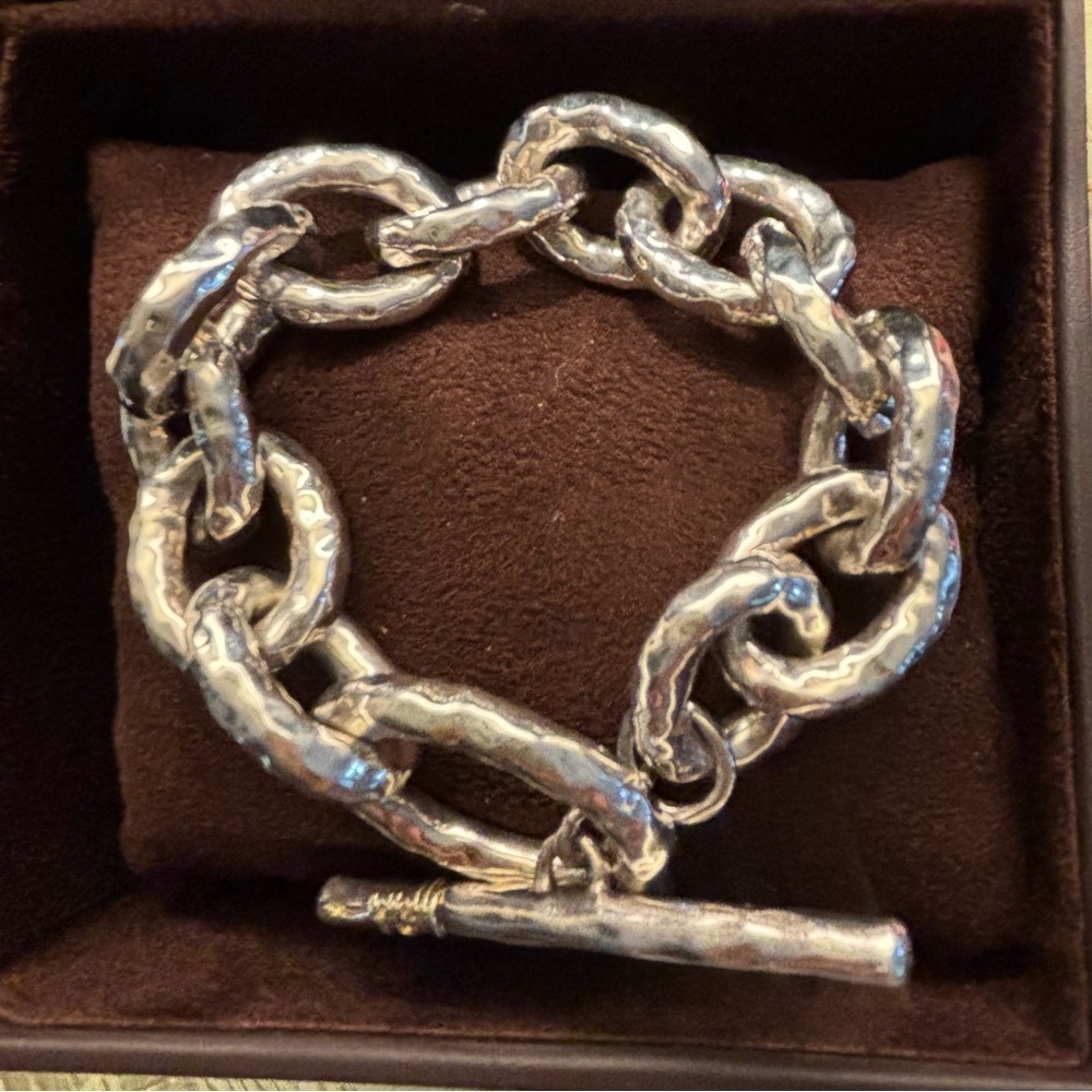 Ippolita Glamazon Bastille Sterling Silver Hammered Links Bracelet - Picture 4 of 6